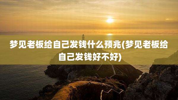 梦见老板给自己发钱什么预兆(梦见老板给自己发钱好不好)