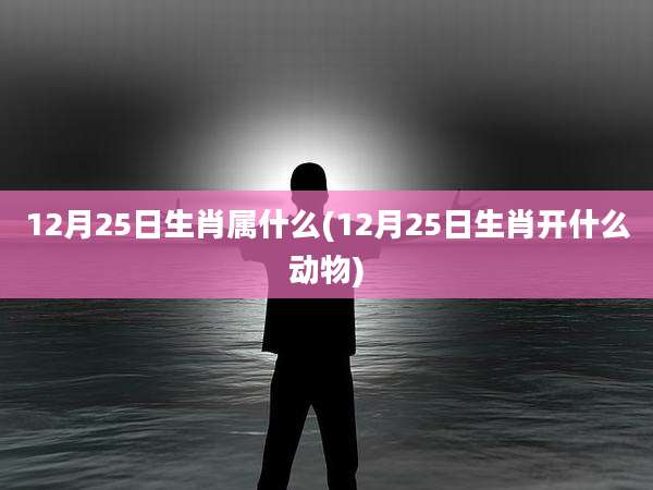 12月25日生肖属什么(12月25日生肖开什么动物)