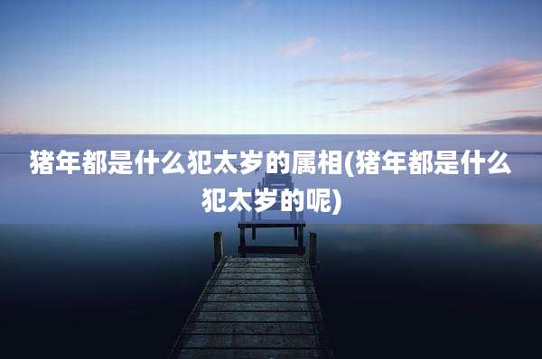 猪年都是什么犯太岁的属相(猪年都是什么犯太岁的呢)