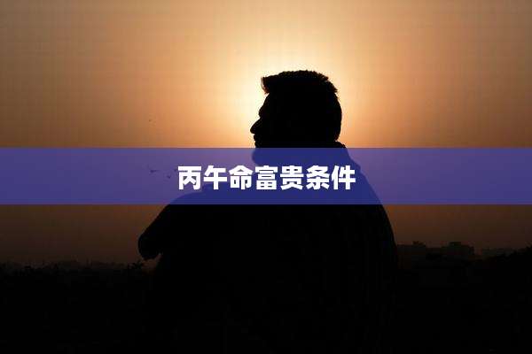 丙午命富贵条件