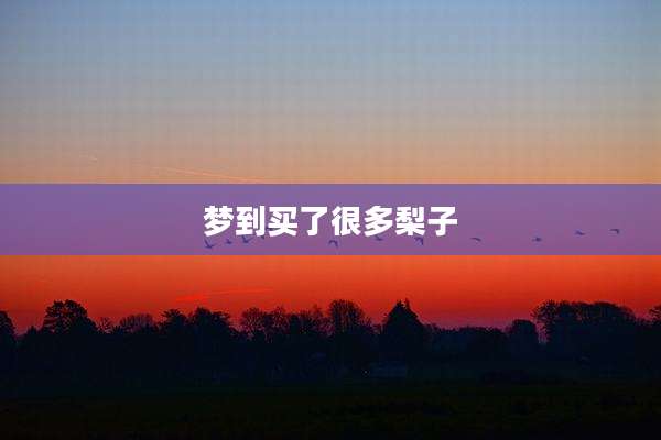 梦到买了很多梨子