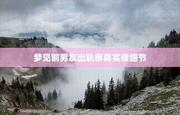 梦见前男友出轨很真实很细节