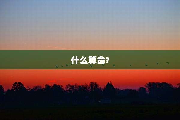 什么算命?