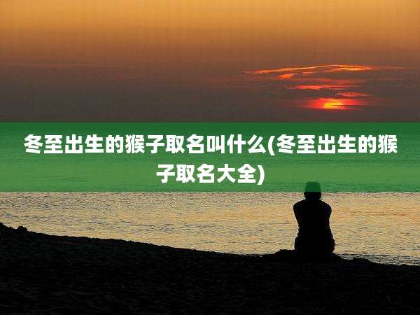 冬至出生的猴子取名叫什么(冬至出生的猴子取名大全)