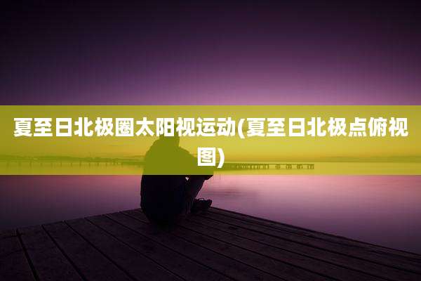 夏至日北极圈太阳视运动(夏至日北极点俯视图)