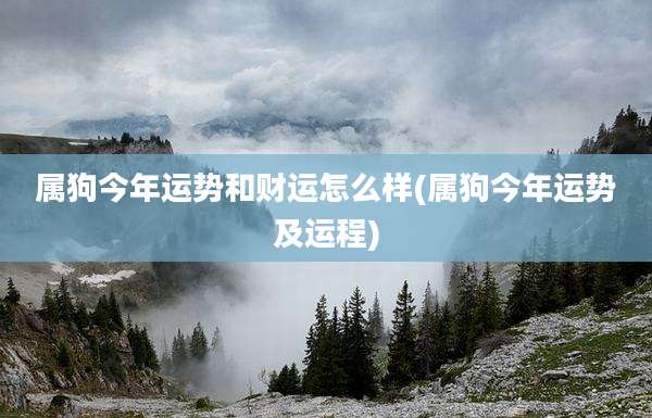 属狗今年运势和财运怎么样(属狗今年运势及运程)
