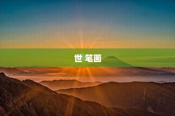世 笔画