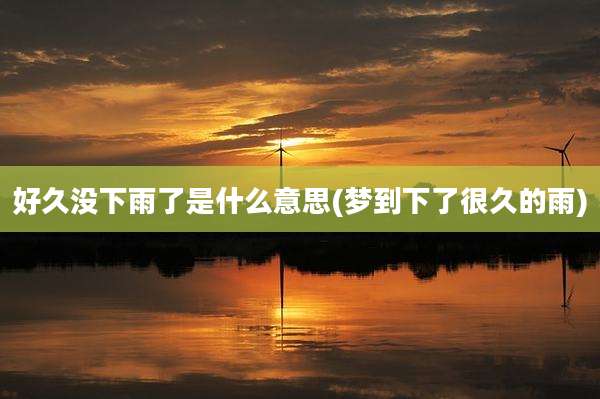 好久没下雨了是什么意思(梦到下了很久的雨)