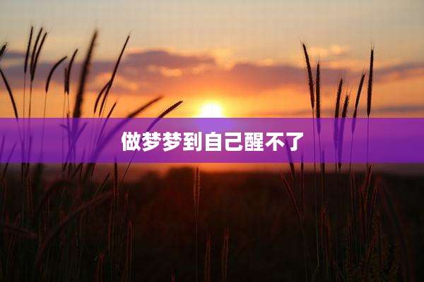 做梦梦到自己醒不了