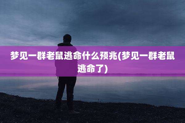 梦见一群老鼠逃命什么预兆(梦见一群老鼠逃命了)