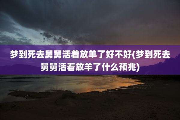 梦到死去舅舅活着放羊了好不好(梦到死去舅舅活着放羊了什么预兆)