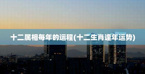 十二属相每年的运程(十二生肖逢年运势)