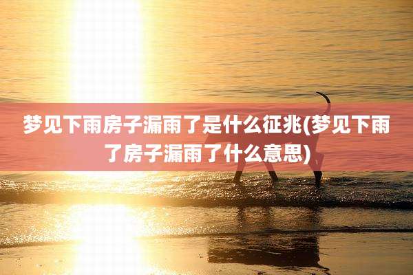 梦见下雨房子漏雨了是什么征兆(梦见下雨了房子漏雨了什么意思)