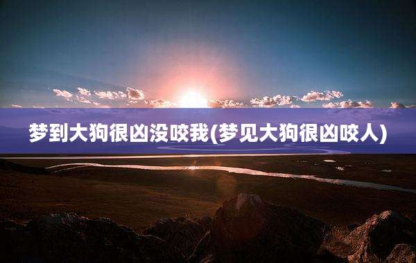 梦到大狗很凶没咬我(梦见大狗很凶咬人)
