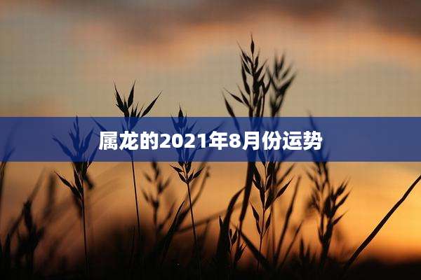 属龙的2021年8月份运势