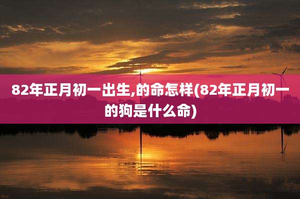 82年正月初一出生,的命怎样(82年正月初一的狗是什么命)
