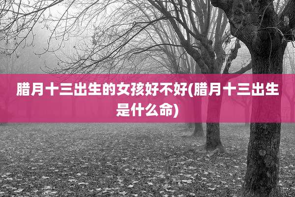 腊月十三出生的女孩好不好(腊月十三出生是什么命)