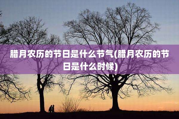 腊月农历的节日是什么节气(腊月农历的节日是什么时候)