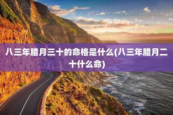 八三年腊月三十的命格是什么(八三年腊月二十什么命)