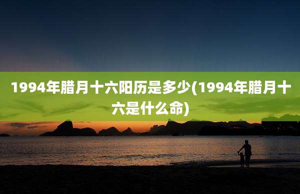 1994年腊月十六阳历是多少(1994年腊月十六是什么命)