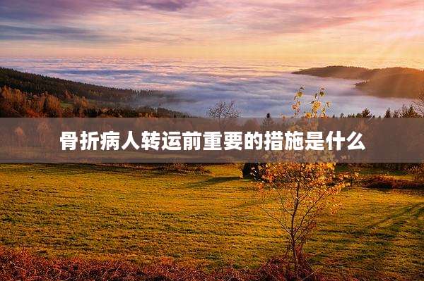 骨折病人转运前重要的措施是什么
