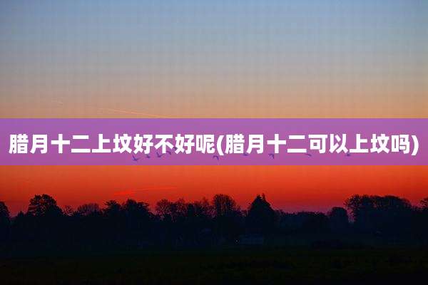 腊月十二上坟好不好呢(腊月十二可以上坟吗)