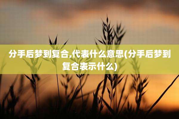 分手后梦到复合,代表什么意思(分手后梦到复合表示什么)