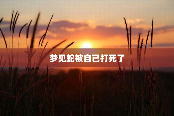 梦见蛇被自已打死了