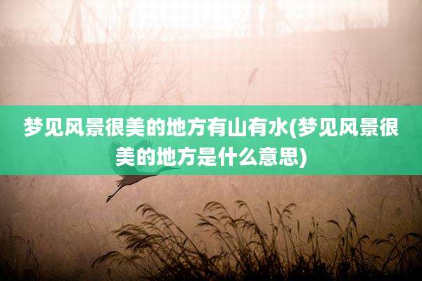 梦见风景很美的地方有山有水(梦见风景很美的地方是什么意思)