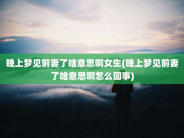 晚上梦见前妻了啥意思啊女生(晚上梦见前妻了啥意思啊怎么回事)