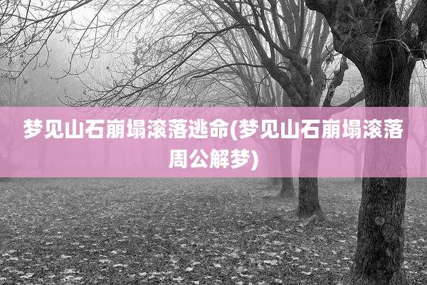 梦见山石崩塌滚落逃命(梦见山石崩塌滚落周公解梦)