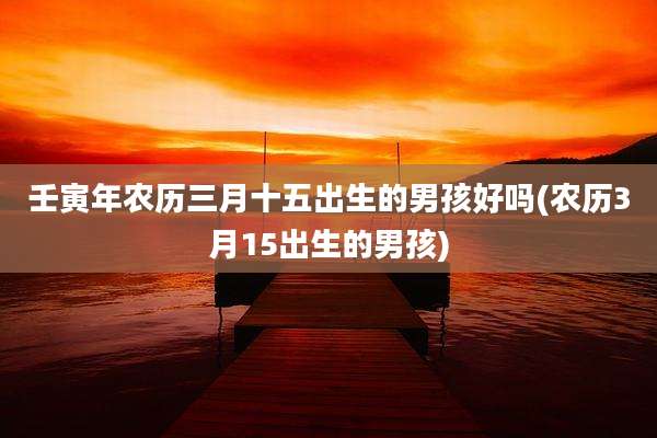 壬寅年农历三月十五出生的男孩好吗(农历3月15出生的男孩)
