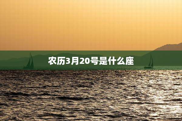 农历3月20号是什么座