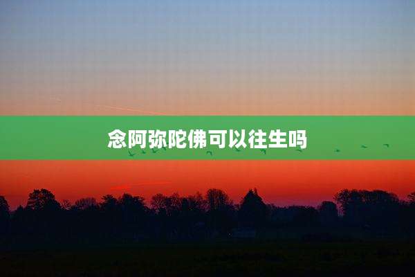 念阿弥陀佛可以往生吗