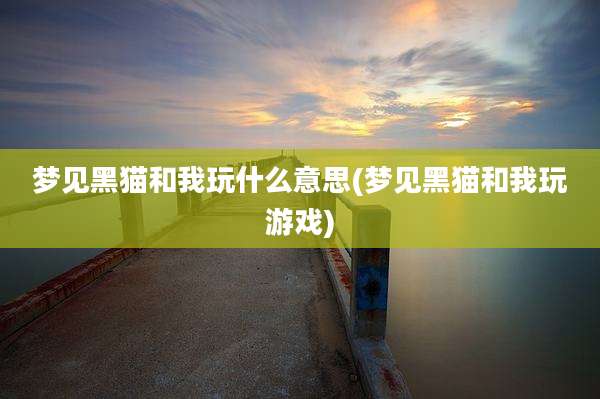 梦见黑猫和我玩什么意思(梦见黑猫和我玩游戏)