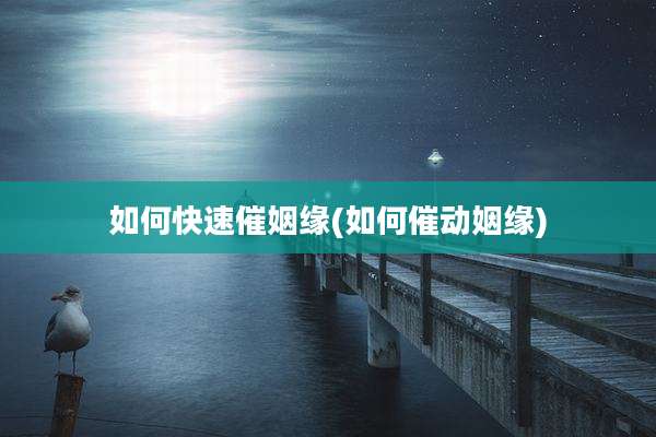 如何快速催姻缘(如何催动姻缘)
