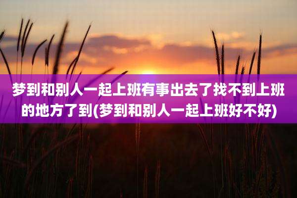 梦到和别人一起上班有事出去了找不到上班的地方了到(梦到和别人一起上班好不好)
