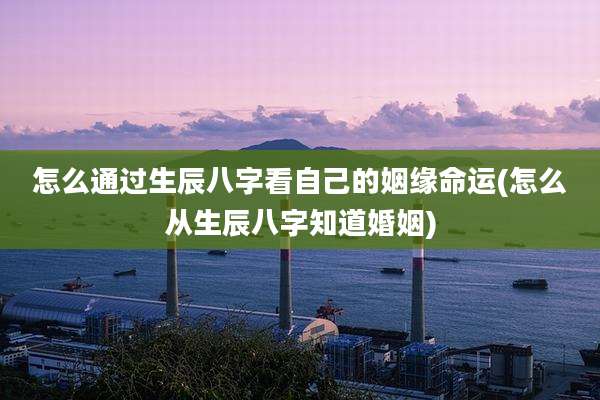 怎么通过生辰八字看自己的姻缘命运(怎么从生辰八字知道婚姻)