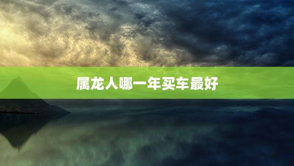 属龙人哪一年买车最好