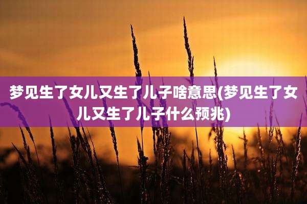 梦见生了女儿又生了儿子啥意思(梦见生了女儿又生了儿子什么预兆)