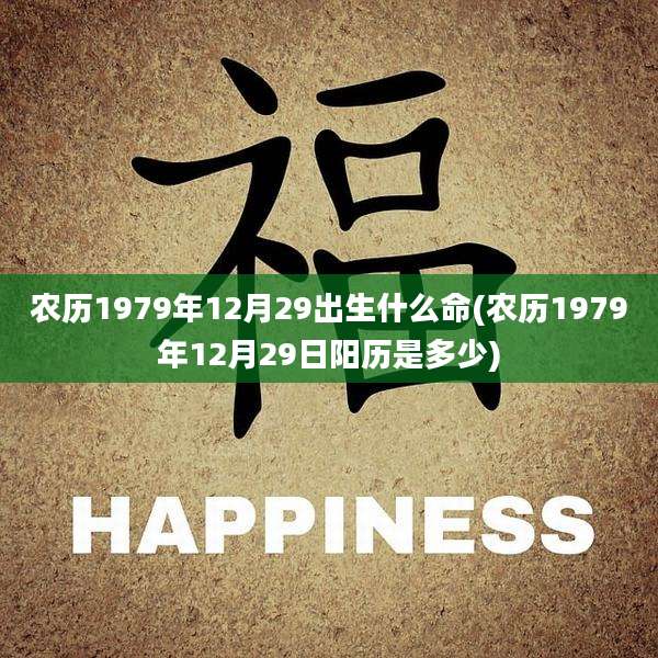 农历1979年12月29出生什么命(农历1979年12月29日阳历是多少)