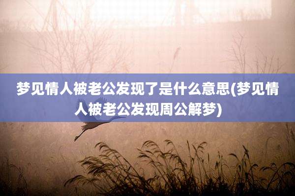 梦见情人被老公发现了是什么意思(梦见情人被老公发现周公解梦)
