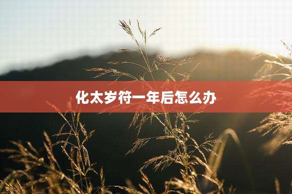 化太岁符一年后怎么办