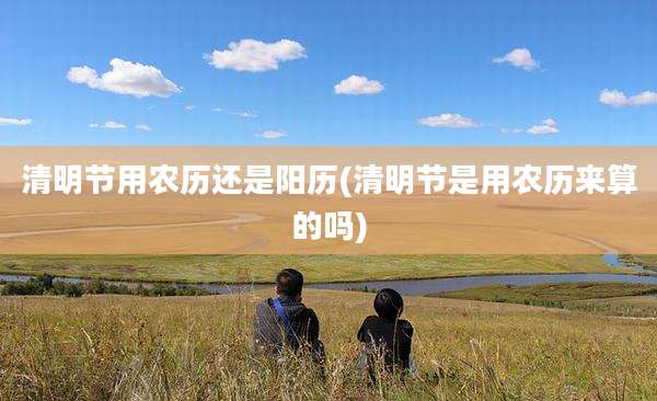 清明节用农历还是阳历(清明节是用农历来算的吗)