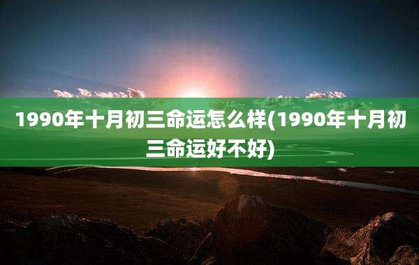 1990年十月初三命运怎么样(1990年十月初三命运好不好)