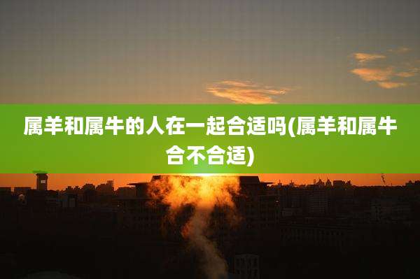 属羊和属牛的人在一起合适吗(属羊和属牛合不合适)