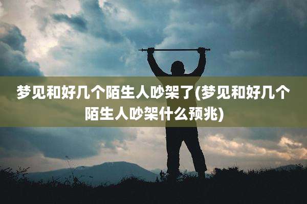 梦见和好几个陌生人吵架了(梦见和好几个陌生人吵架什么预兆)