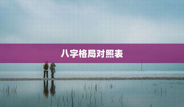 八字格局对照表