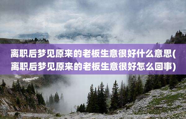 离职后梦见原来的老板生意很好什么意思(离职后梦见原来的老板生意很好怎么回事)