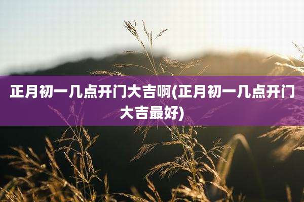 正月初一几点开门大吉啊(正月初一几点开门大吉最好)